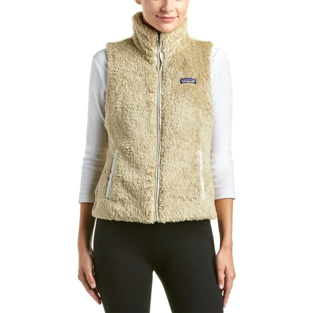 Patagonia Womens Vest Jacket Beige Los Gatos Full Zip Fleece Outdoor Cozy Medium